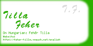 tilla feher business card
